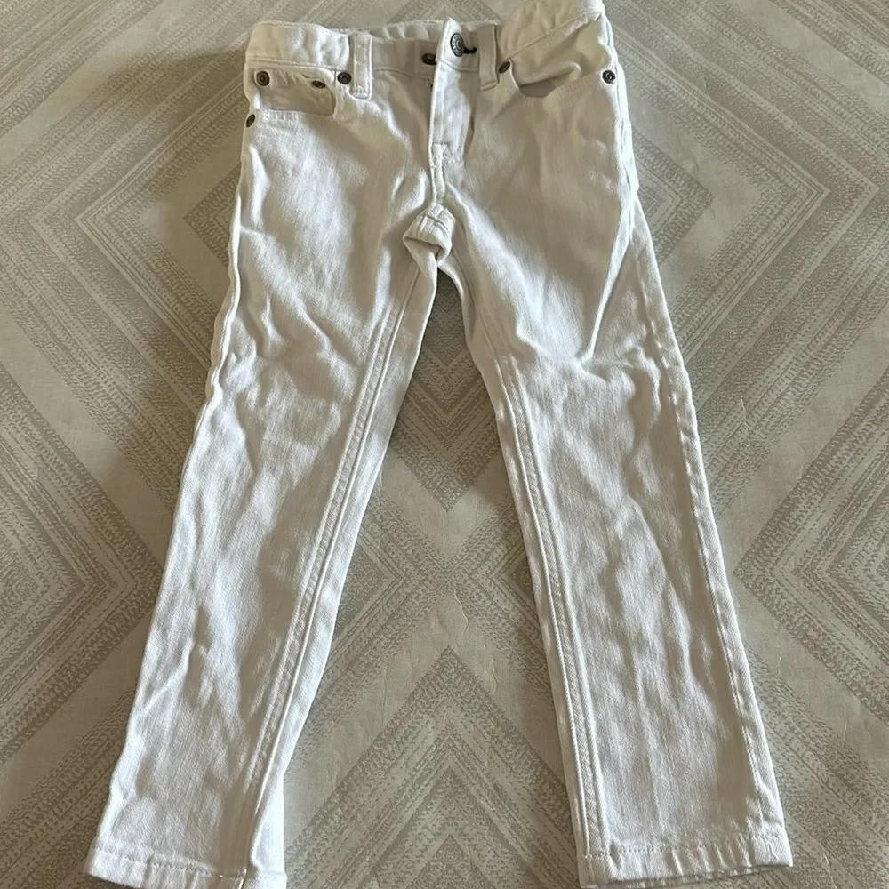 Ralph Lauren Boys Bowery Skinny White Jeans - Size 4/4T